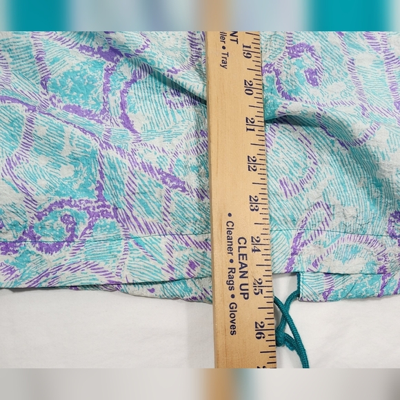 VINTAGE ASICS Womens Lightweight Windbreaker Running Full-Zip Large Green Tribal - Picture 10 of 11